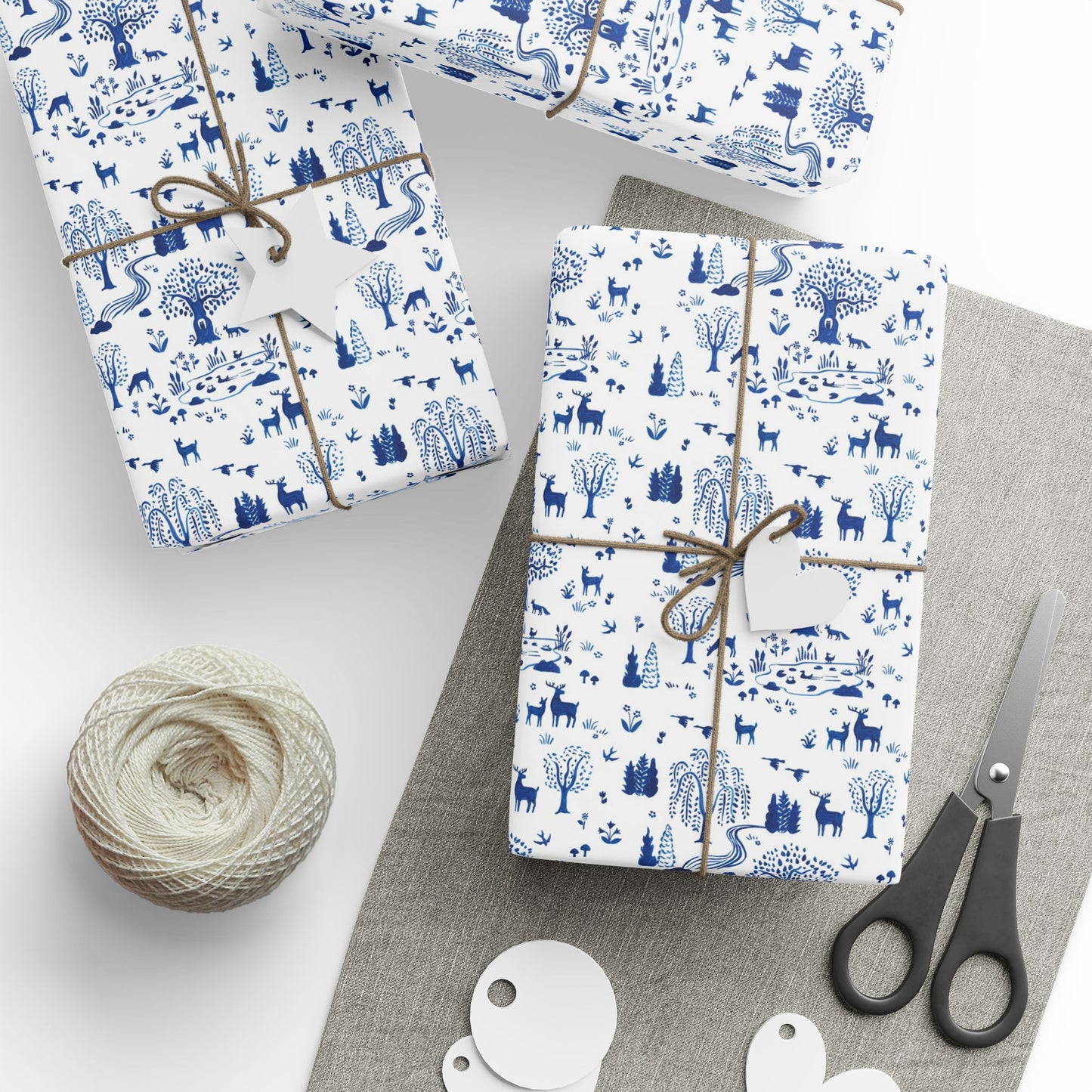 Blue Willow Wrapping Paper | Festive Holiday Gift Wrap