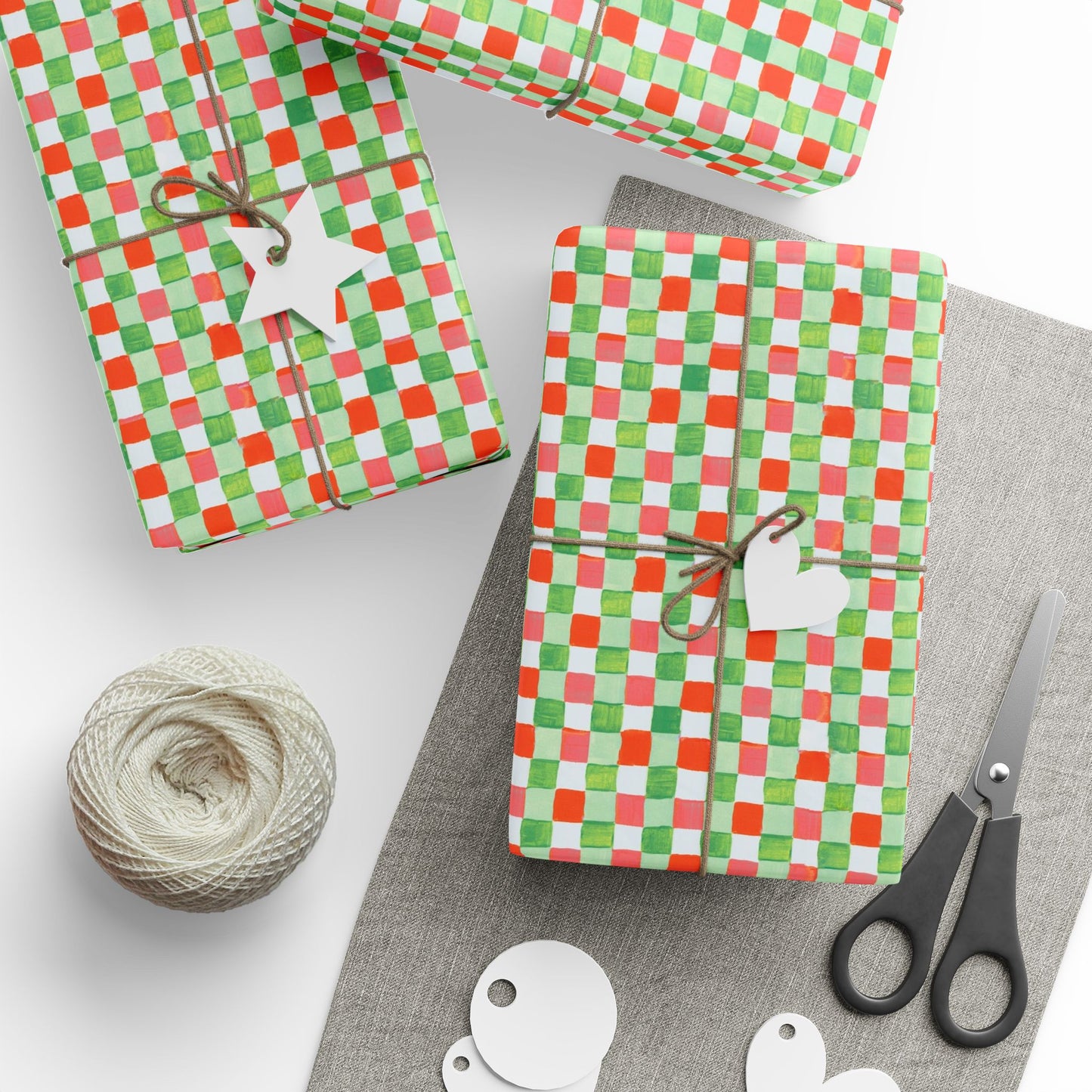 Christmas Checkers Wrapping Paper | Festive Holiday Gift Wrap