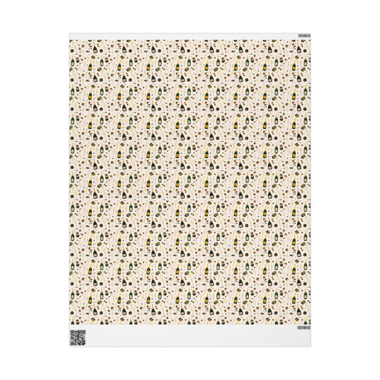 Champagne and Caviar Wrapping Paper | Festive Holiday Gift Wrap
