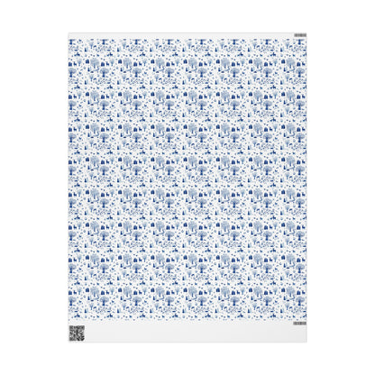 Blue Willow Wrapping Paper | Festive Holiday Gift Wrap