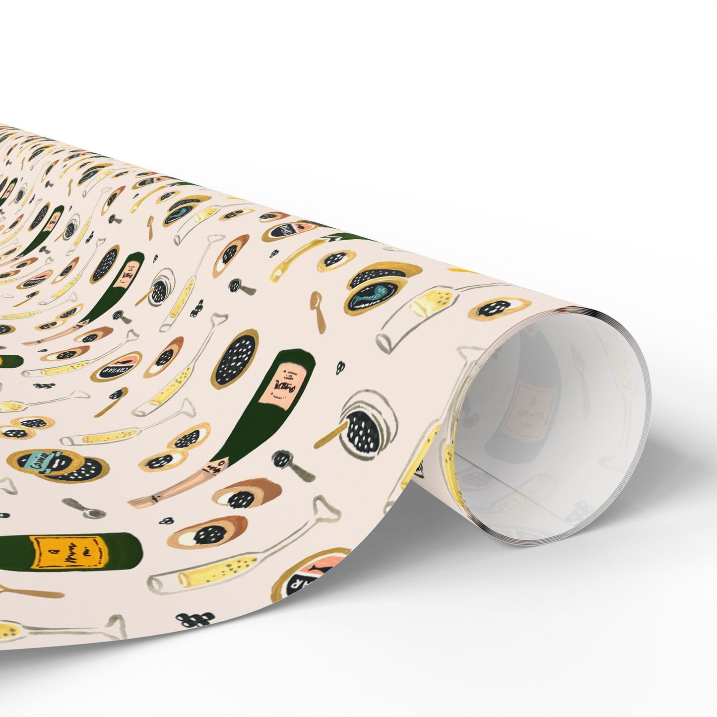 Champagne Celebration Wrapping Paper — Festive Champagne & Caviar Gift Wrap