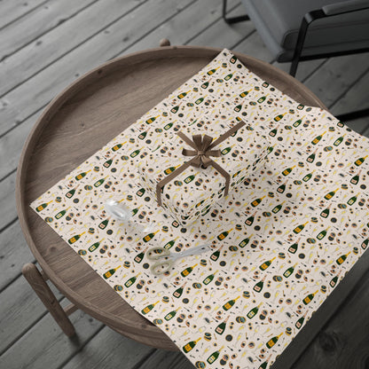Champagne Celebration Wrapping Paper — Festive Champagne & Caviar Gift Wrap