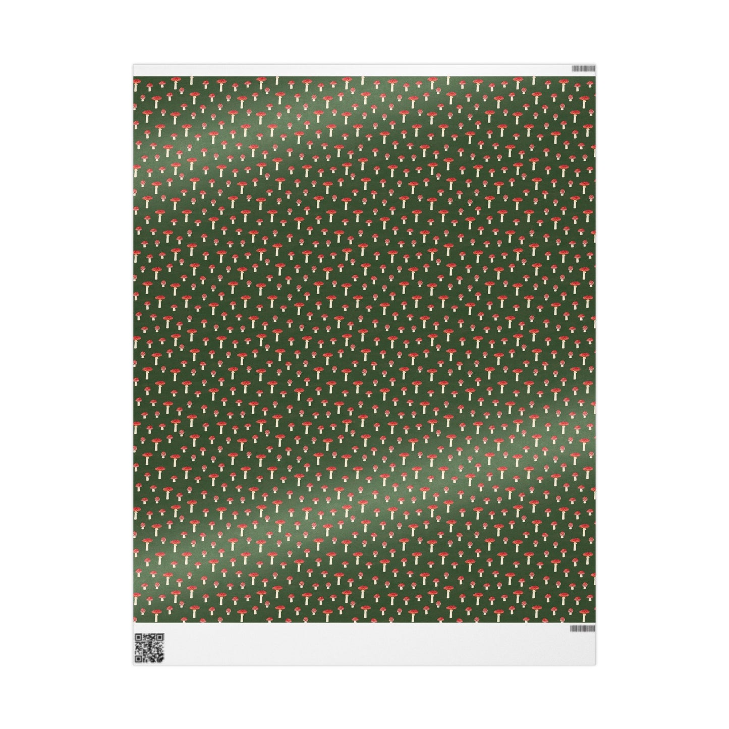 Woodland Mushroom Wrapping Paper | Forest Green Holiday Gift Wrap