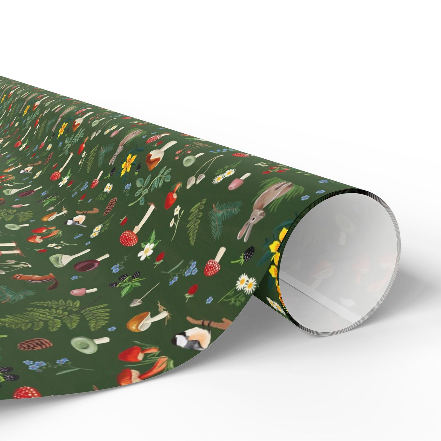Woodland Wonders Wrapping Paper | Forest Green Holiday Gift Wrap
