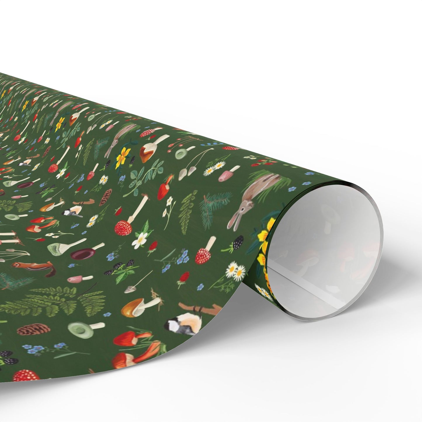 Woodland Wonders Wrapping Paper | Forest Green Holiday Gift Wrap