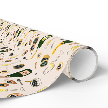 Champagne Celebration Wrapping Paper — Festive Champagne & Caviar Gift Wrap