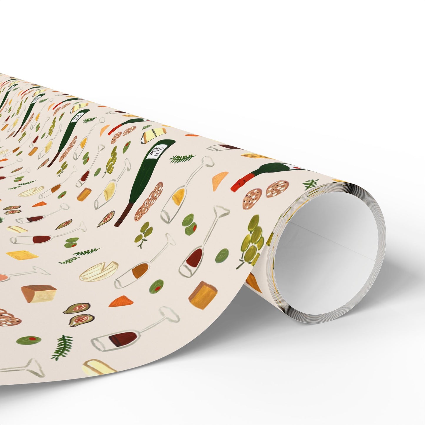 Wine and Cheese Wrapping Paper — Festive Foodie Gift Wrap
