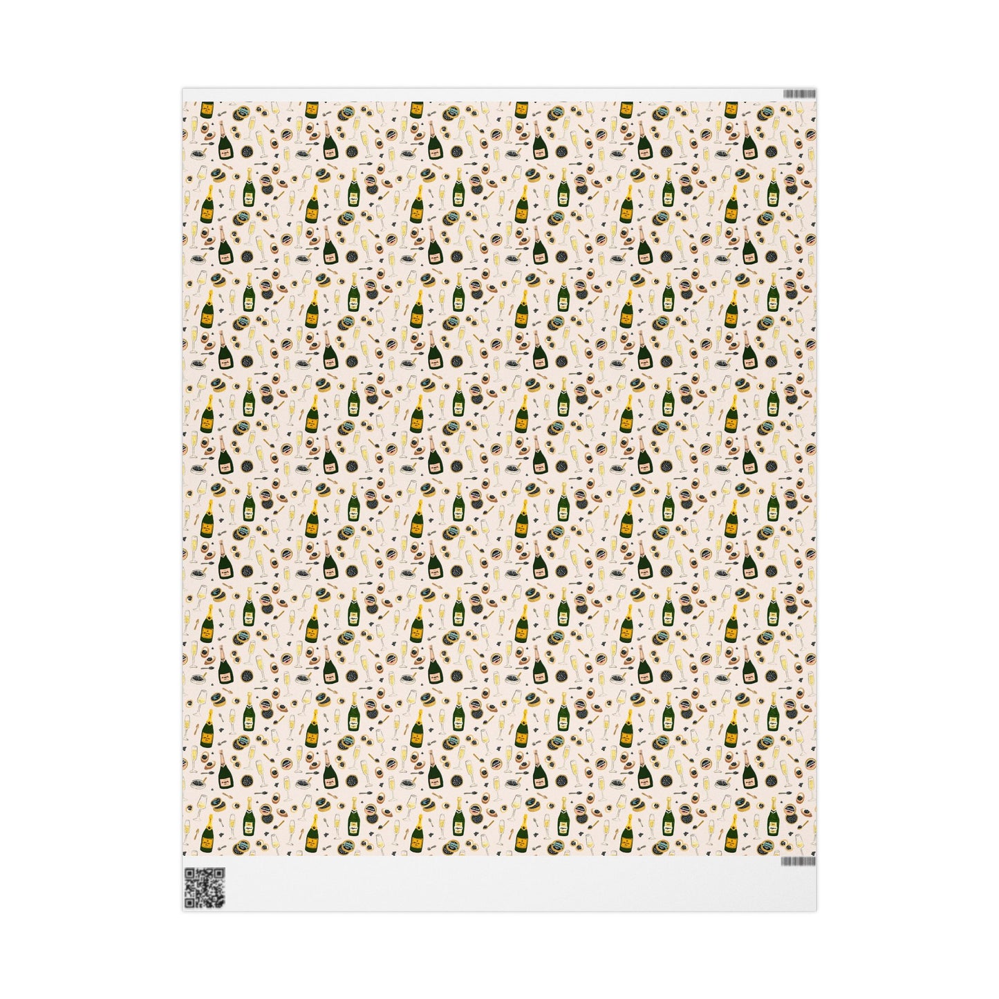 Champagne Celebration Wrapping Paper — Festive Champagne & Caviar Gift Wrap