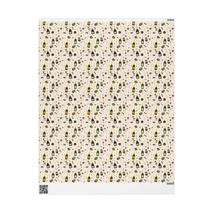 Champagne Celebration Wrapping Paper — Festive Champagne & Caviar Gift Wrap
