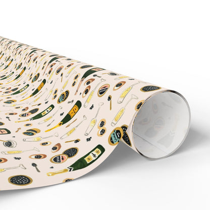 Champagne and Caviar Wrapping Paper | Festive Holiday Gift Wrap