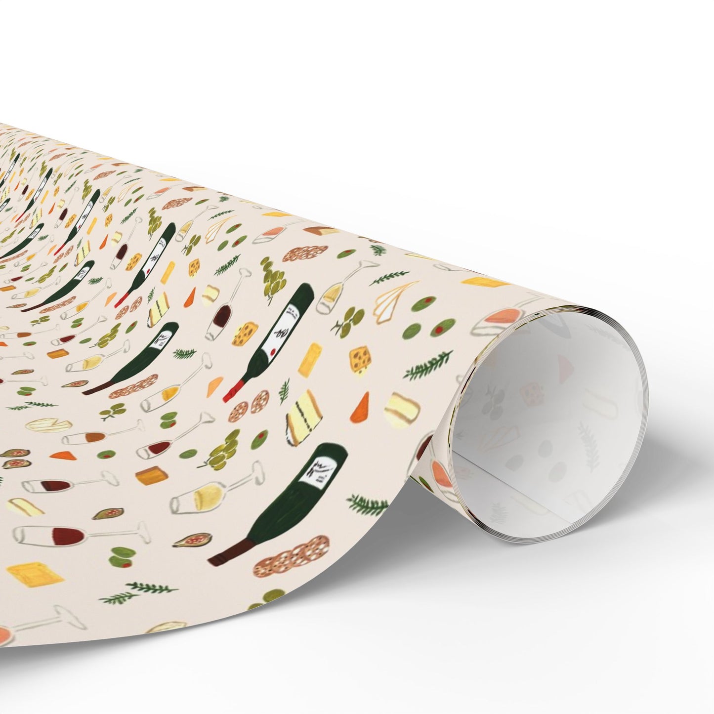 Wine and Cheese Wrapping Paper | Festive Holiday Gift Wrap