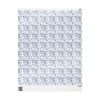 Blue Willow Wrapping Paper | Festive Holiday Gift Wrap