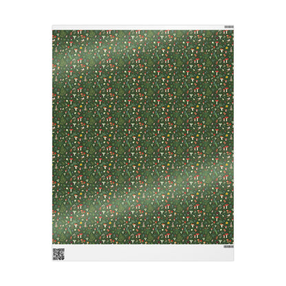 Woodland Wonders Wrapping Paper | Forest Green Holiday Gift Wrap