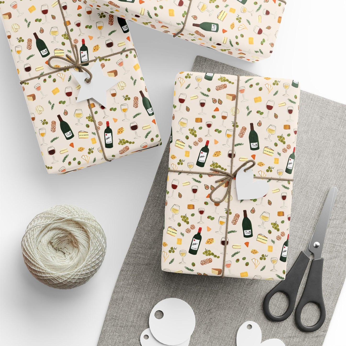 Wine and Cheese Wrapping Paper | Festive Holiday Gift Wrap