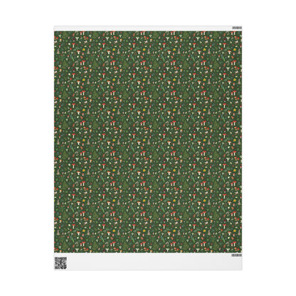 Woodland Wonders Wrapping Paper | Forest Green Holiday Gift Wrap