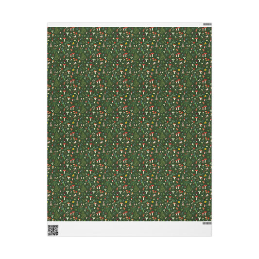 Woodland Wonders Wrapping Paper | Forest Green Holiday Gift Wrap