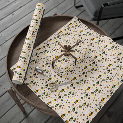 Champagne Celebration Wrapping Paper — Festive Champagne & Caviar Gift Wrap