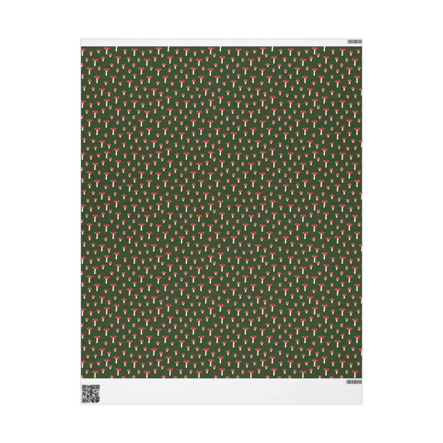 Woodland Mushroom Wrapping Paper | Forest Green Holiday Gift Wrap