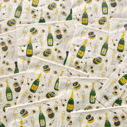 Caviar & Champagne Cocktail Napkins (Set of 20)