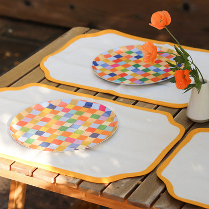 Painted Checker Dinner Plate (Set of 10)