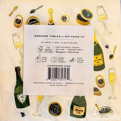 Caviar & Champagne Cocktail Napkins (Set of 20)