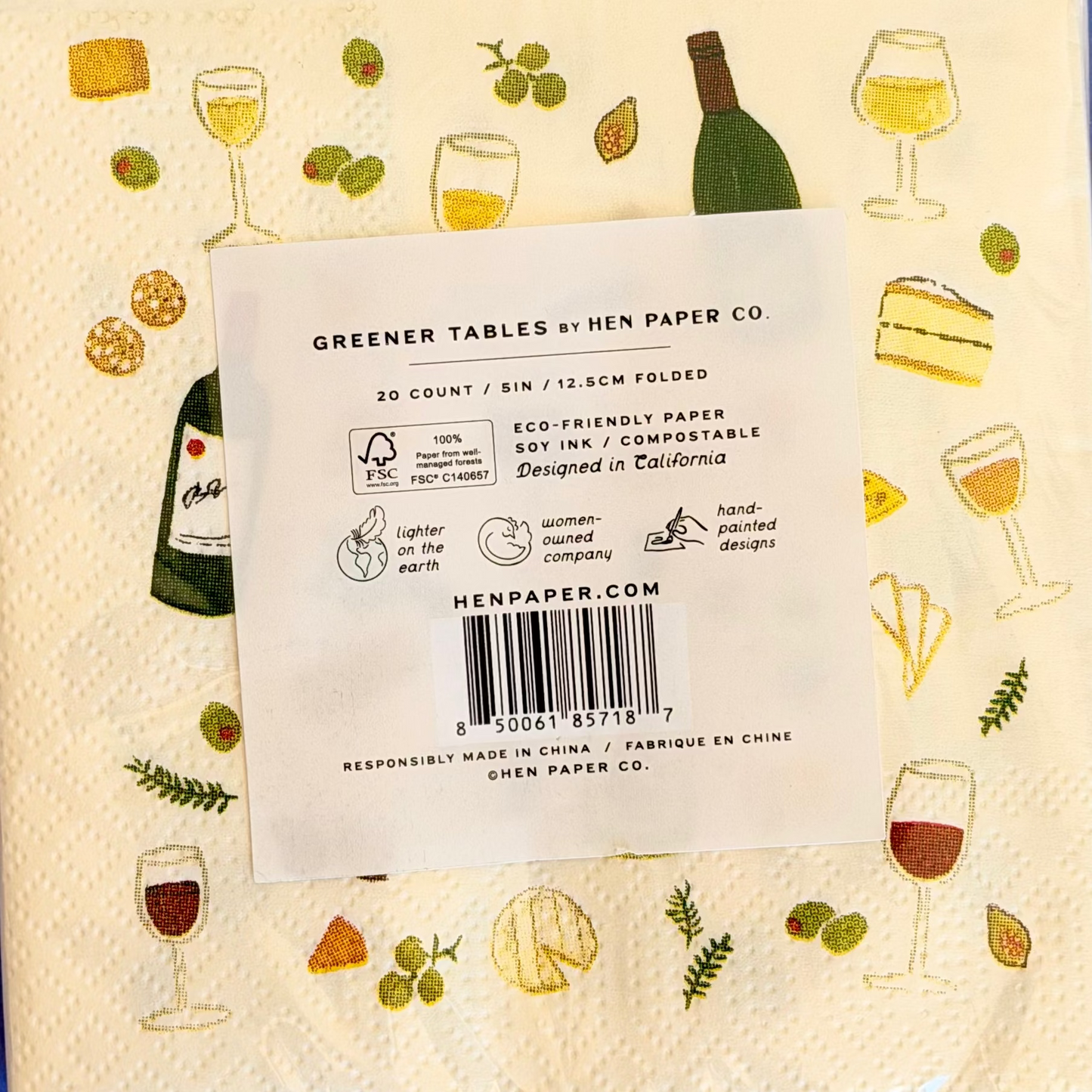 Wine & Cheese Cocktail Napkins (Set of 20)