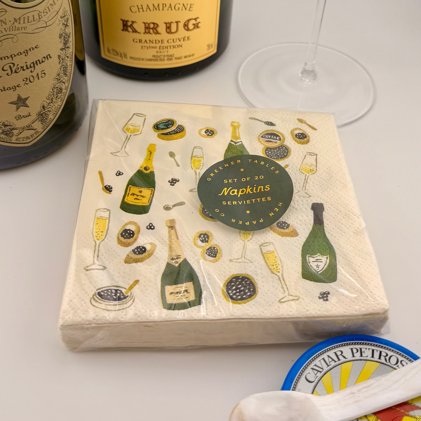 Caviar & Champagne Cocktail Napkins (Set of 20)
