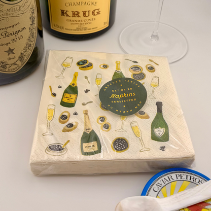Caviar & Champagne Cocktail Napkins (Set of 20)