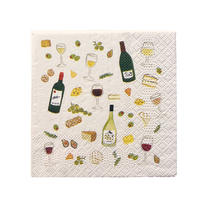 Wine & Cheese Cocktail Napkins (Set of 20)