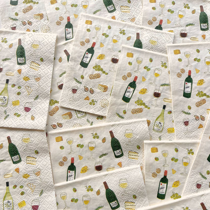 Wine & Cheese Cocktail Napkins (Set of 20)